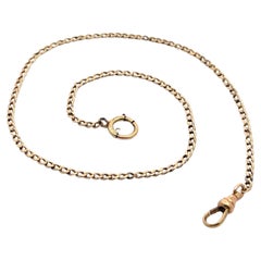 Collana con orologio da tasca in oro giallo antico A Link da 13,5" con clip per cane