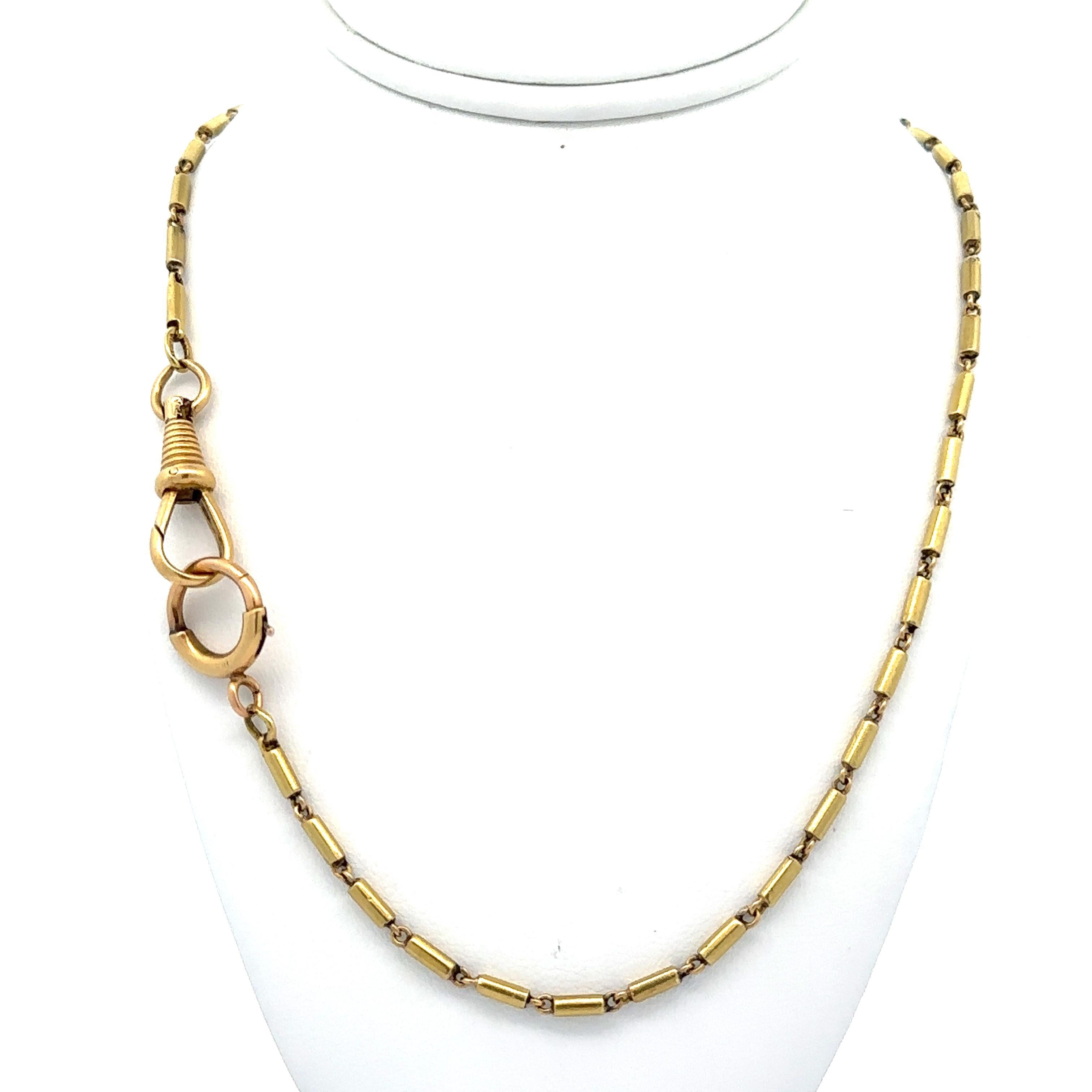 MATERIAL: Massives 18k Gelbgold 
Gewicht: 13,84 Gramm
Kettentyp: Zylinderrohr-Gliederkette
Kettenlänge: 15