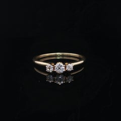 Antique Yellow Gold .32ctw Old Cut Diamond 3 Stone High Profile Stack Ring