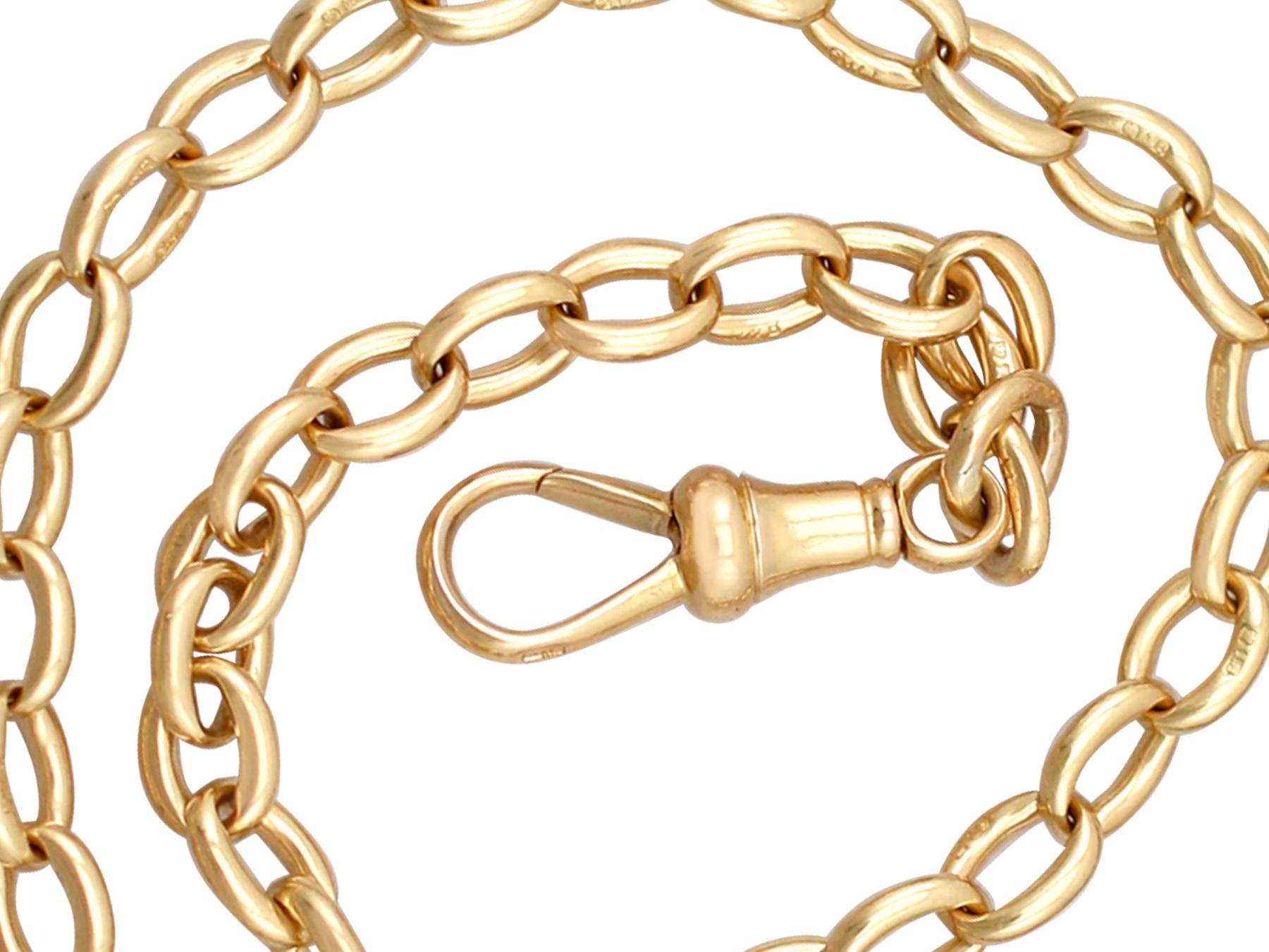 An exceptional antique Victorian 18 karat yellow gold Albert chain; part of our diverse antique jewellery and estate jewelry collections.

This exceptional, fine and impressive antique watch chain has been crafted in 18k yellow gold.

The Albert