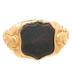 Antique Yellow Gold and Blood Stone Intaglio Ring