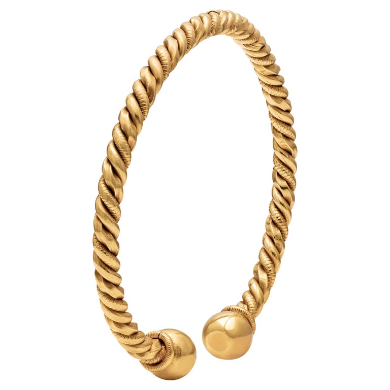 Bracelet Jonc Torsadé Ancien - Bijou Vintage - Occasion