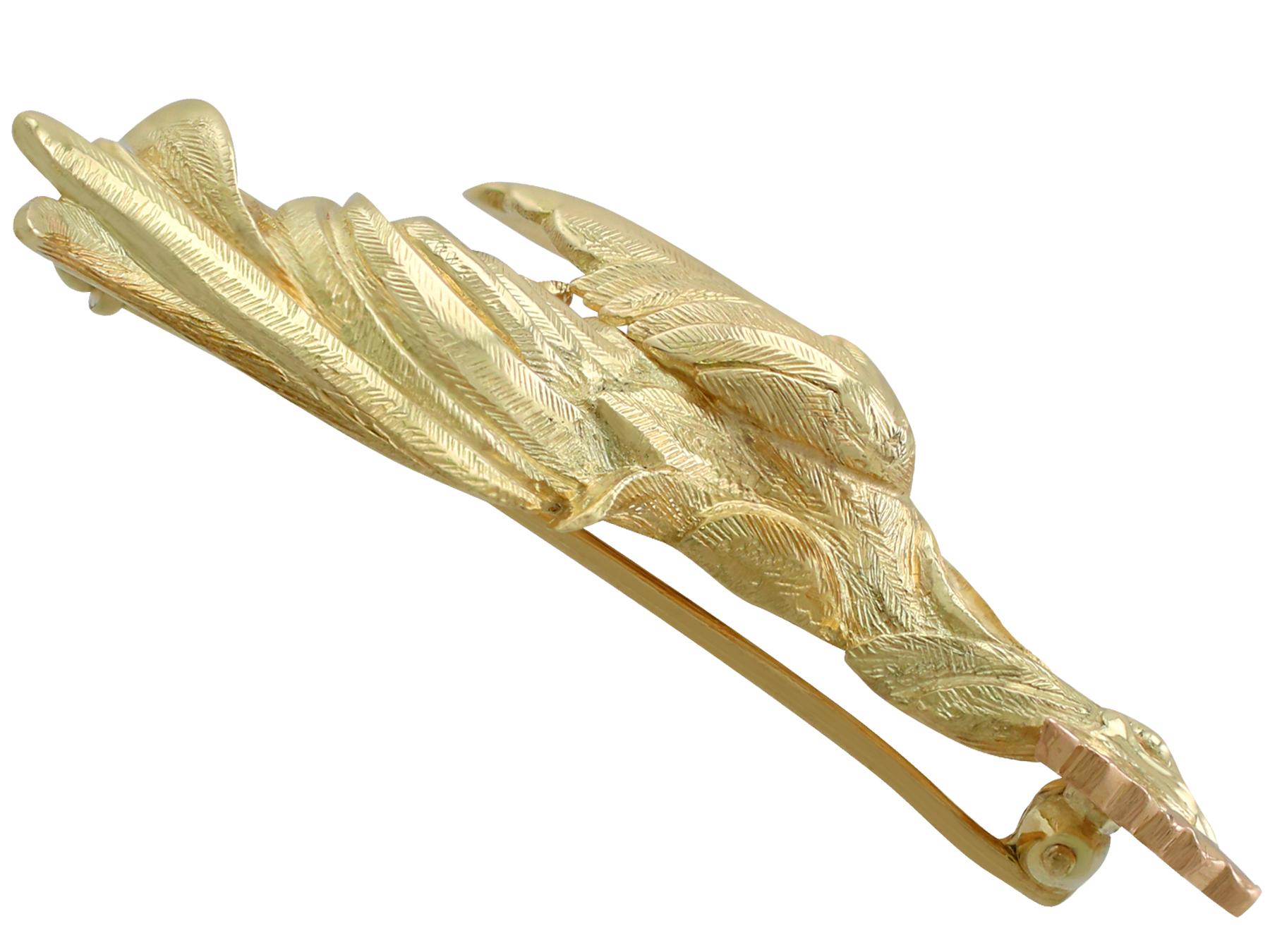 Women's or Men's Antique Yellow Gold Cockerel Brooch