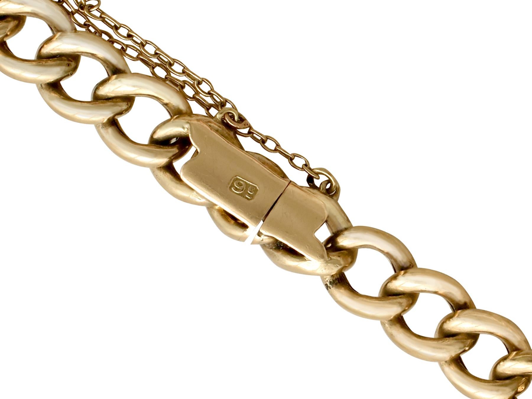 Antique 1900s Yellow Gold Curb Link Bracelet In Excellent Condition In Jesmond, Newcastle Upon Tyne