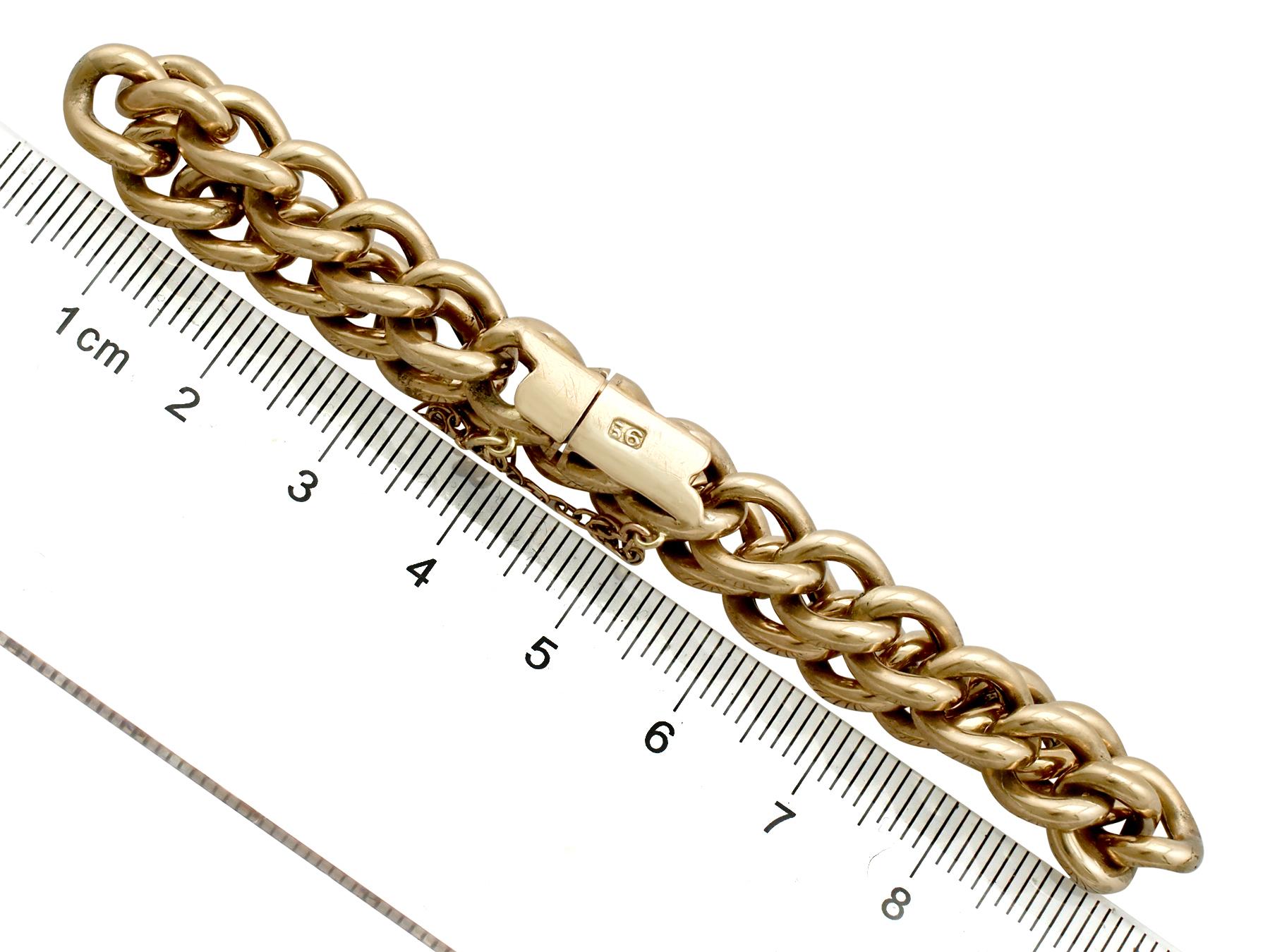 Antique 1900s Yellow Gold Curb Link Bracelet 2