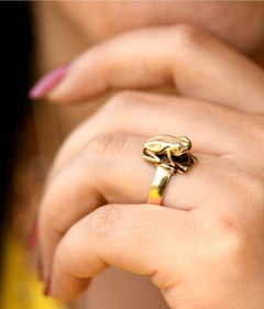 Antique Yellow Gold Frog Animal Ring