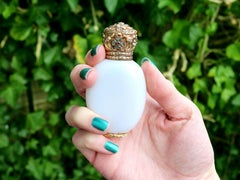 Antique Yellow Gold, Garnet, Ruby, Hardstone and Glass Scent Bottle, circa 1845