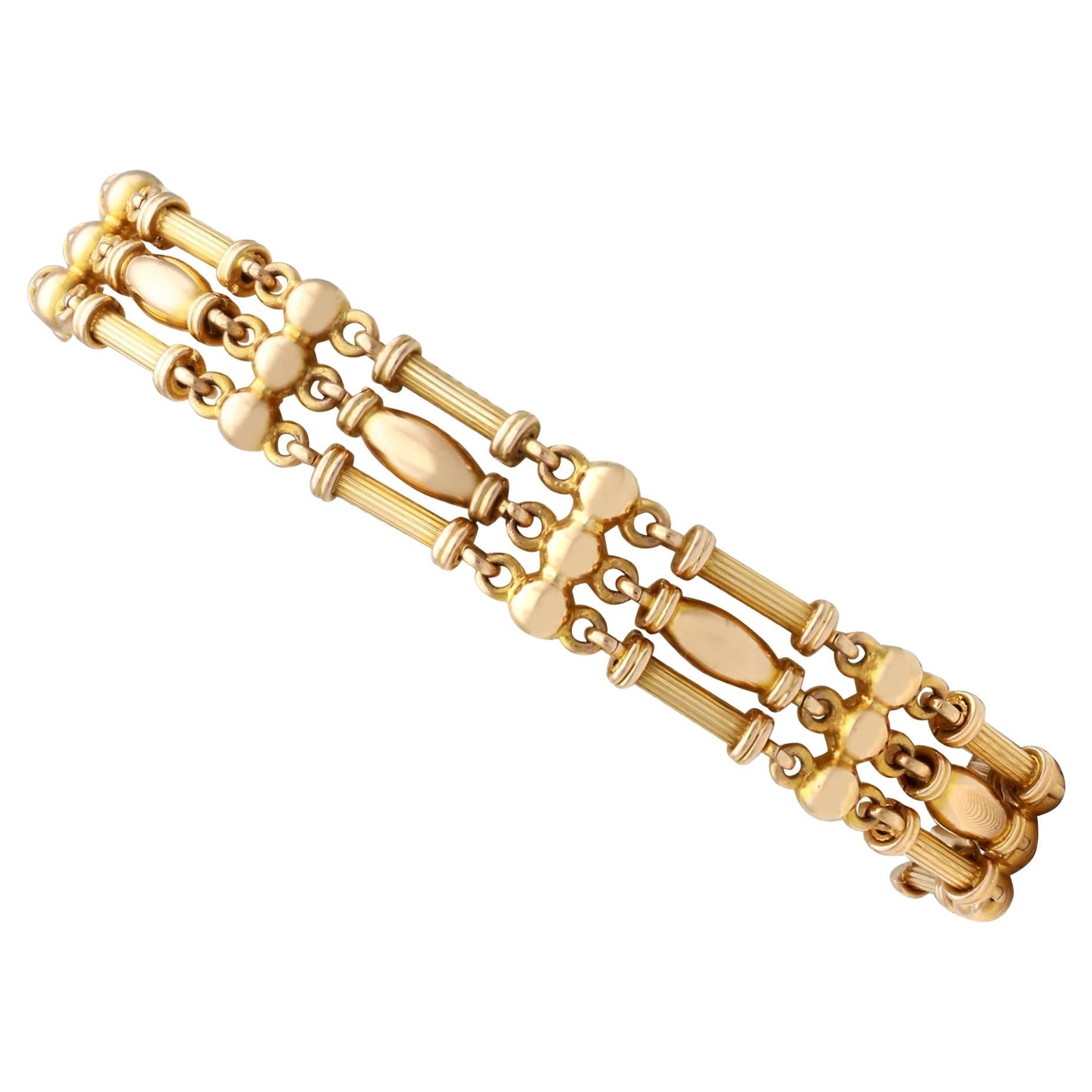 Antique Yellow Gold Gate Bracelet For Sale