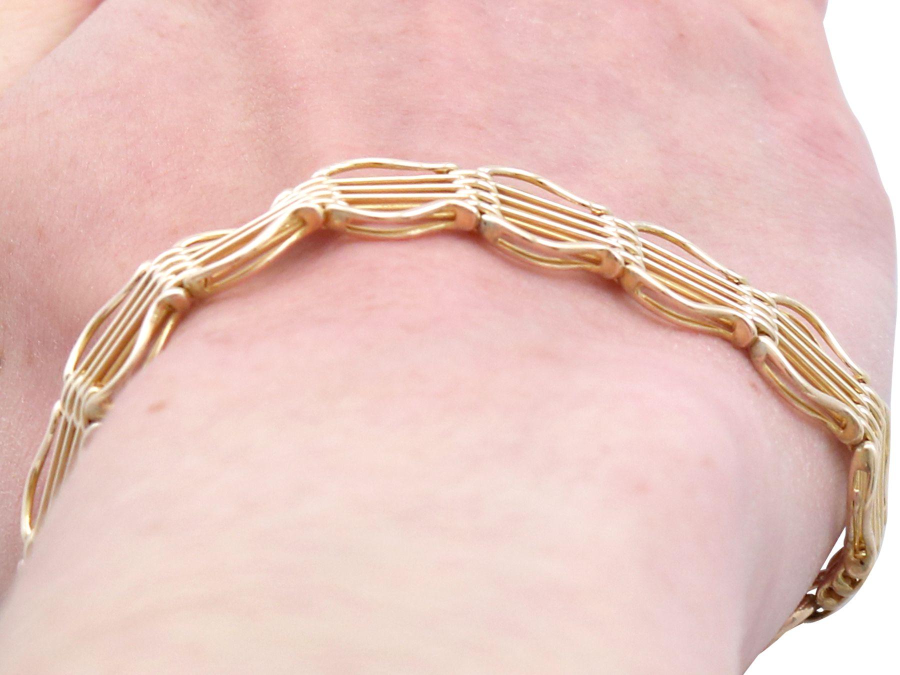Antikes Gate-Armband aus Gelbgold 9