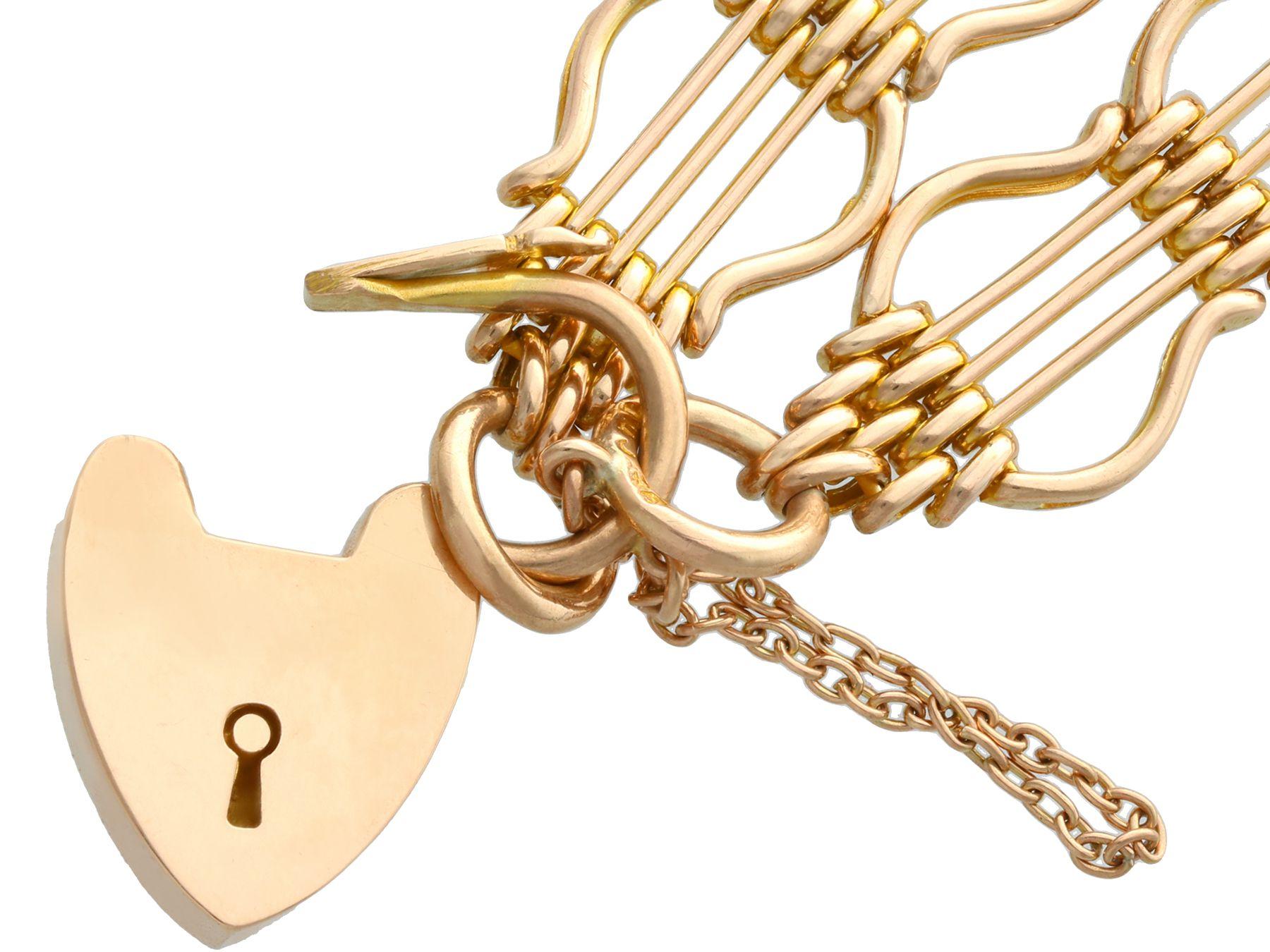 Antikes Gate-Armband aus Gelbgold 3
