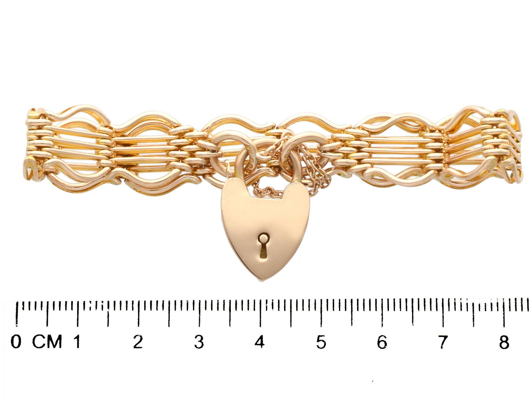 Antique Yellow Gold Gate Bracelet For Sale 2