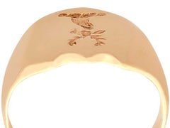 Antique Yellow Gold Gent's Stag Signet Ring