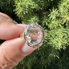 Antique Yellow Gold GIA 1.67ct Oval Rose Cut Diamond Solitaire Twisted Rope Ring