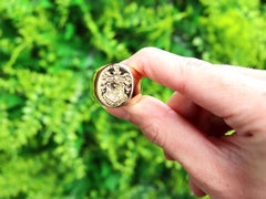 Antique Yellow Gold Intaglio Signet Ring Circa 1915
