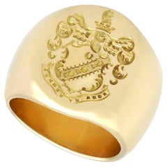 Antique Yellow Gold Intaglio Signet Ring Circa 1915