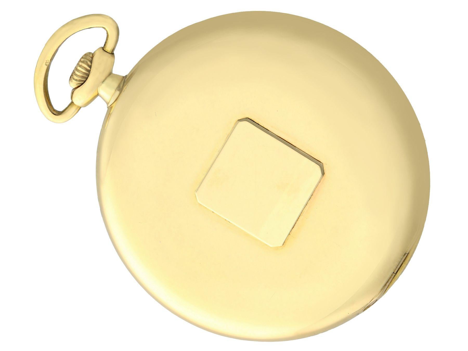 Women's or Men's Antique Yellow Gold Open-Face Pocket Watch by Tiffany & Co., 1929