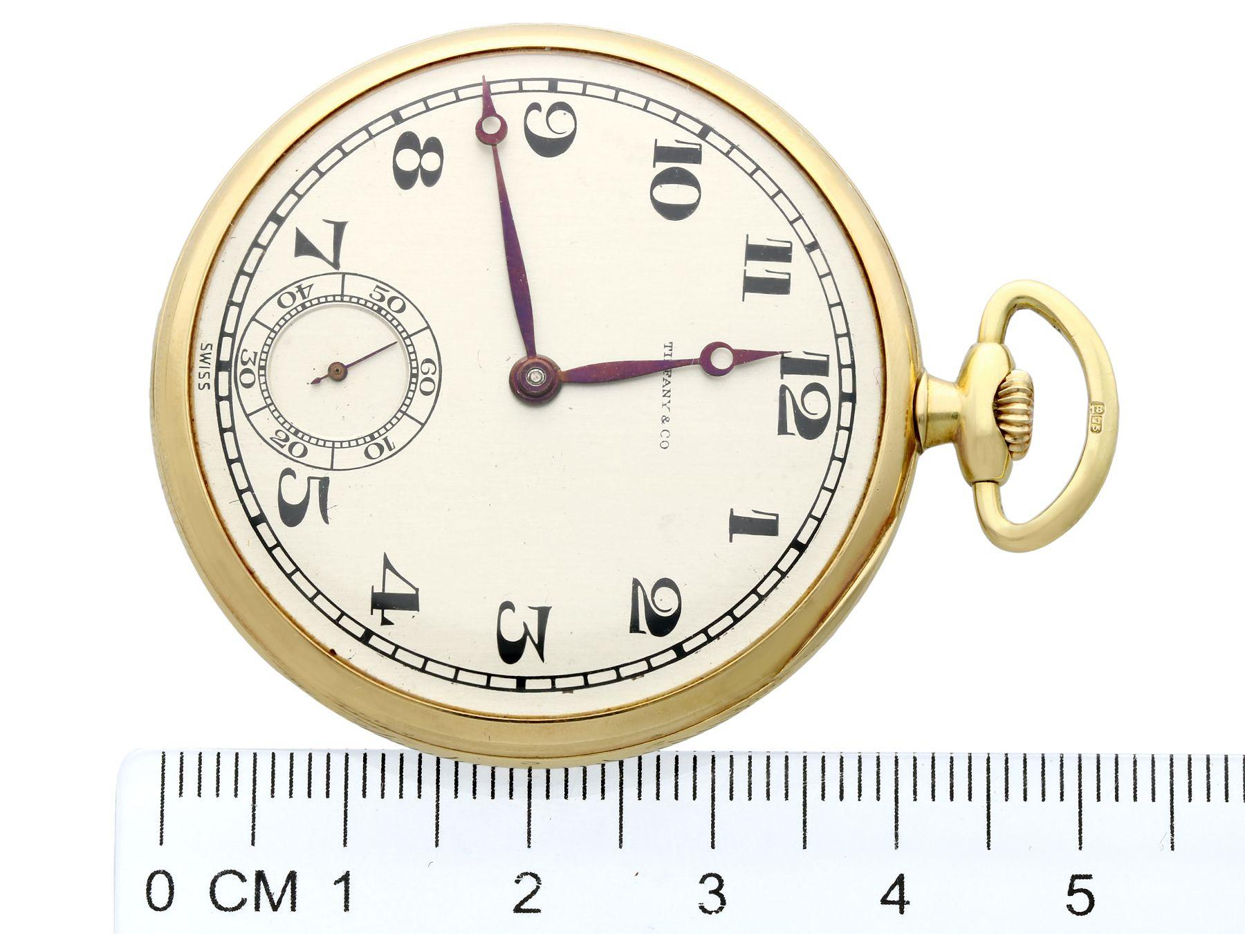 Antique Yellow Gold Open-Face Pocket Watch by Tiffany & Co., 1929 2