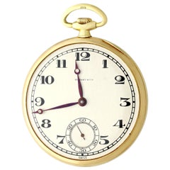 Antique Yellow Gold Open-Face Pocket Watch by Tiffany & Co., 1929