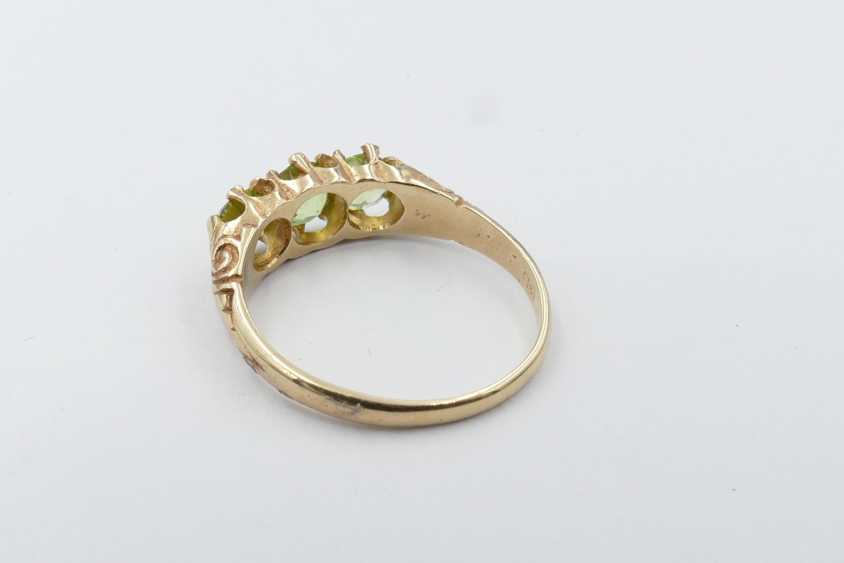 peridot ring gold vintage