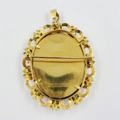 Antique Yellow Gold Portrait Painting Pindant