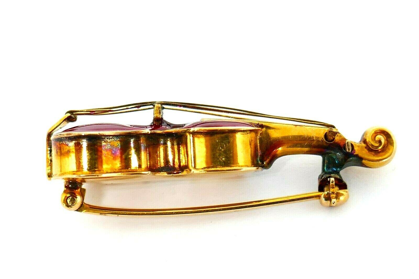 violin brooch pin