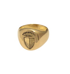 Antique Yellow Gold Signet Crest Ring