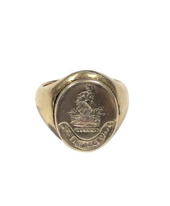 Antique Yellow Gold Signet Poison Ring