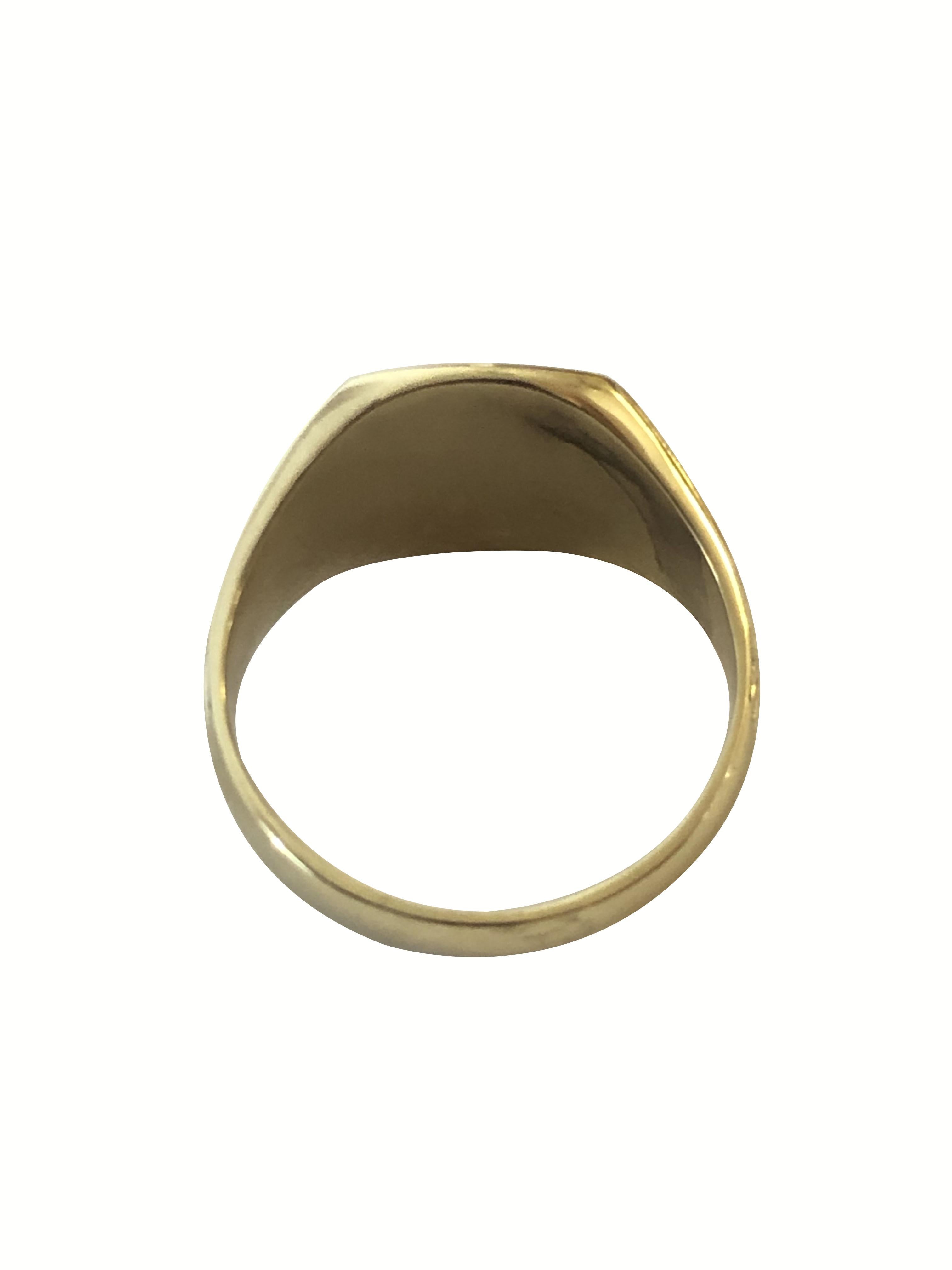 Women's or Men's Antique Yellow Gold Signet Ring