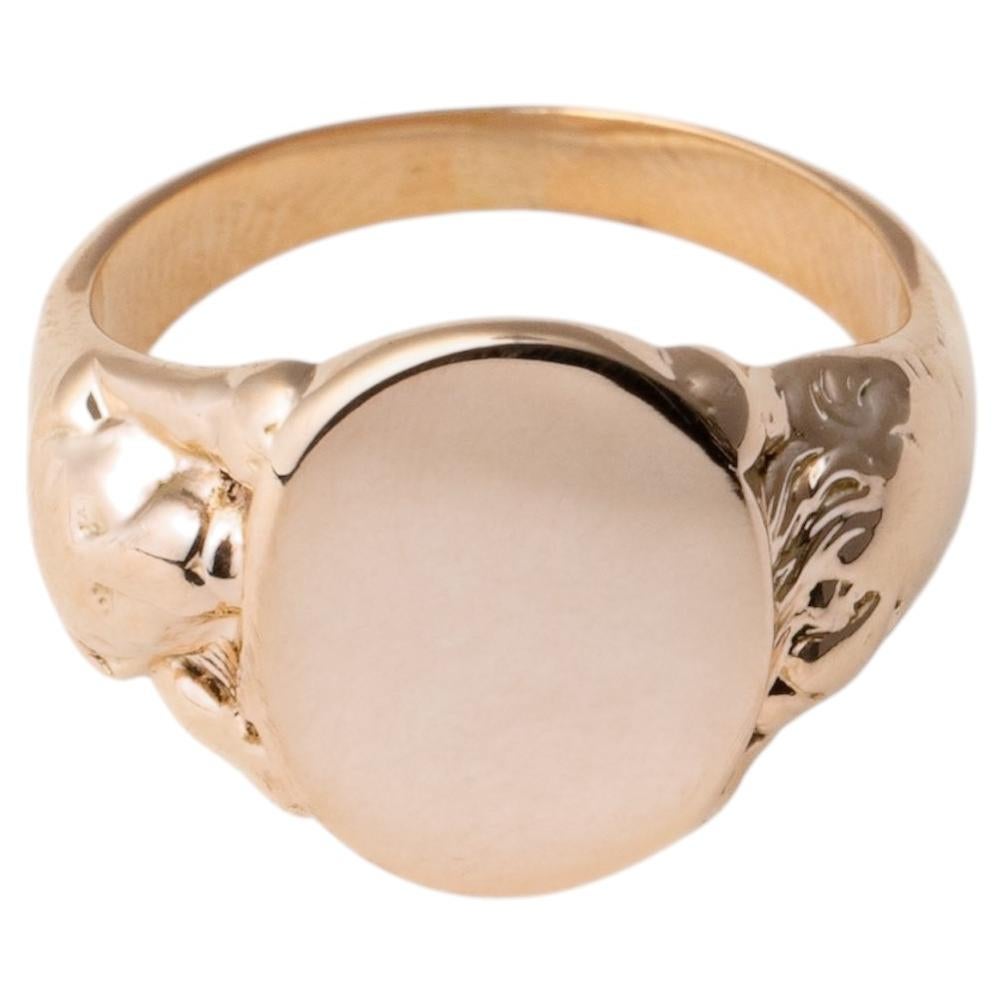 Anillo de sello de oro amarillo antiguo