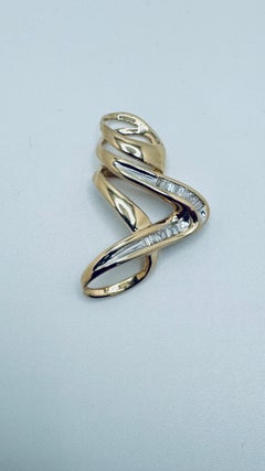 Antique Yellow Gold Slide Pendant Necklace with Princess-Cut Diamonds