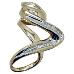 Antique Yellow Gold Slide Pendant Necklace with Princess-Cut Diamonds