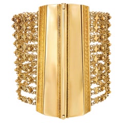 Antique Yellow Gold Victorian Chain Cuff Bracelet