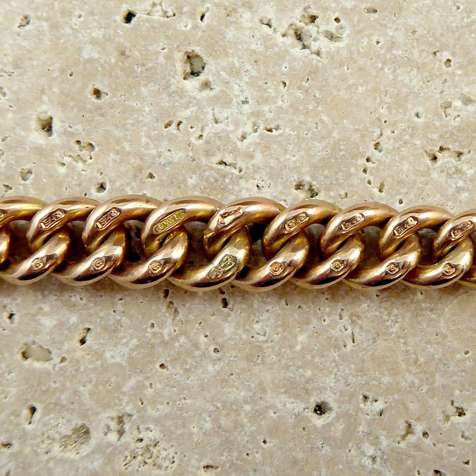 Antique Victorian Rose Gold Watch Chain, circa 1900s 1