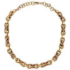 Skurrile Uhrenkette aus antikem Gelbgold mit Gliedern
