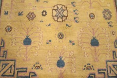 Antique Yellow Ground Khotan Single Medallion Rug