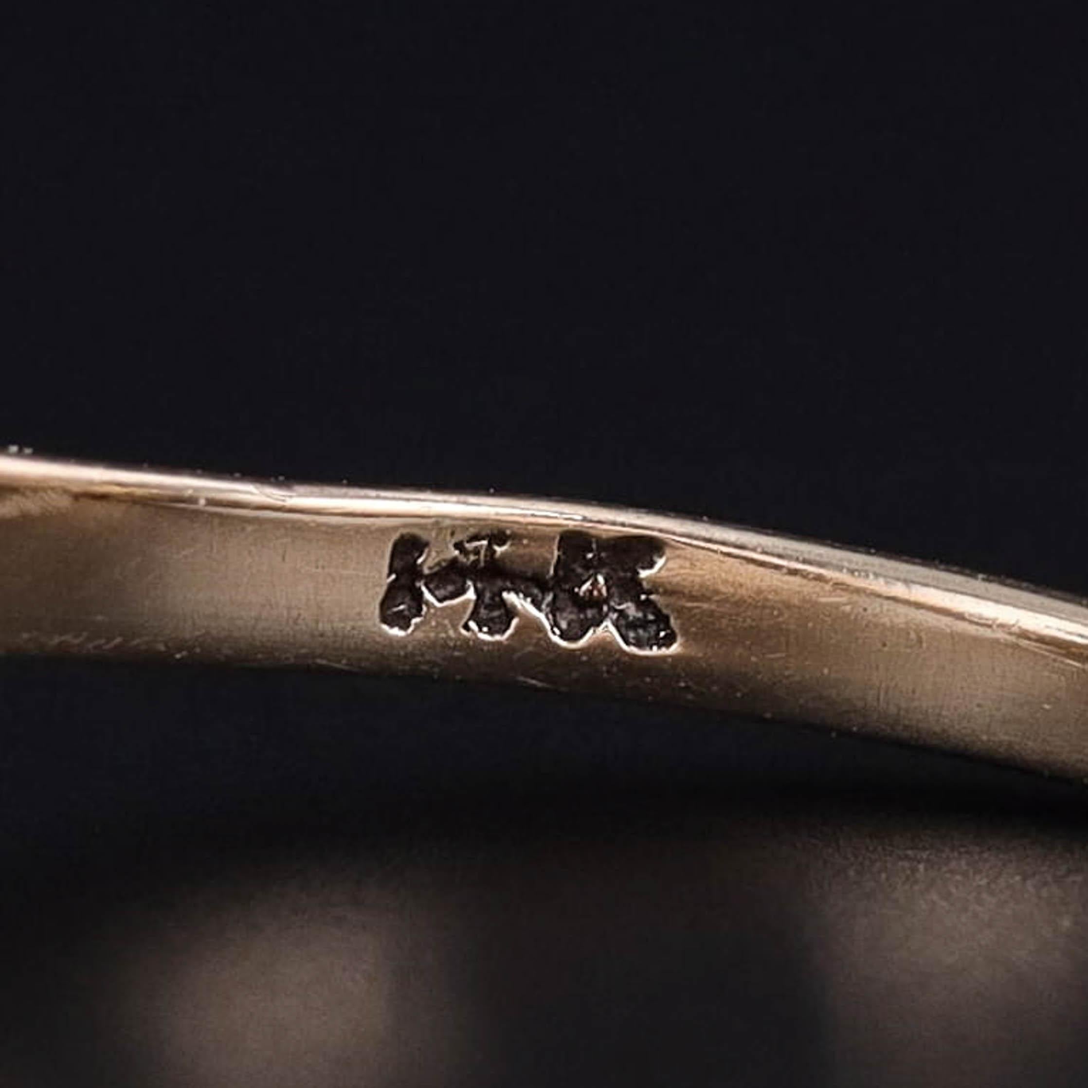 Anello antico con zaffiro giallo e diamante in oro 14k In condizioni buone in vendita a Lewisburg, PA