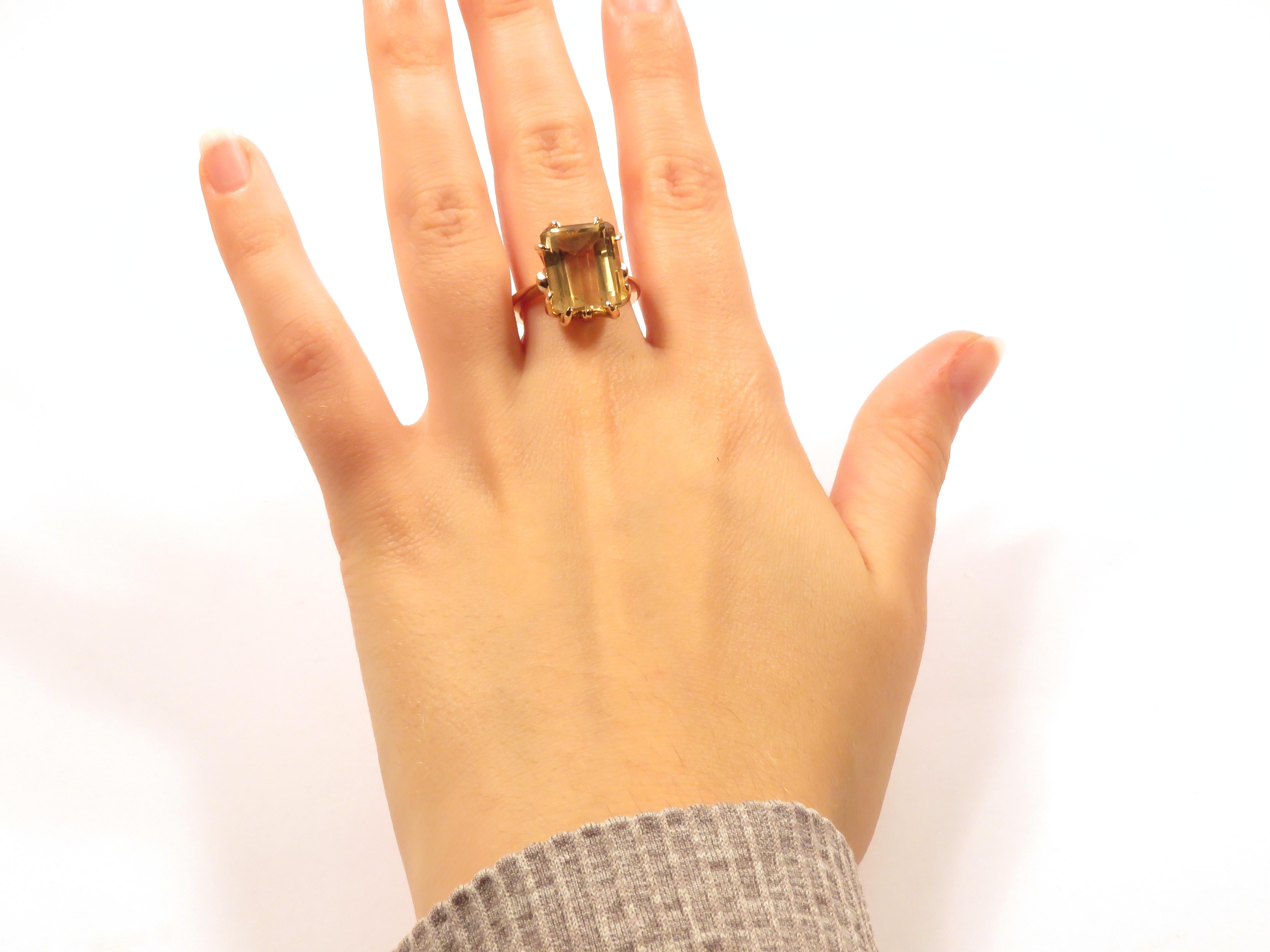 antique yellow topaz ring