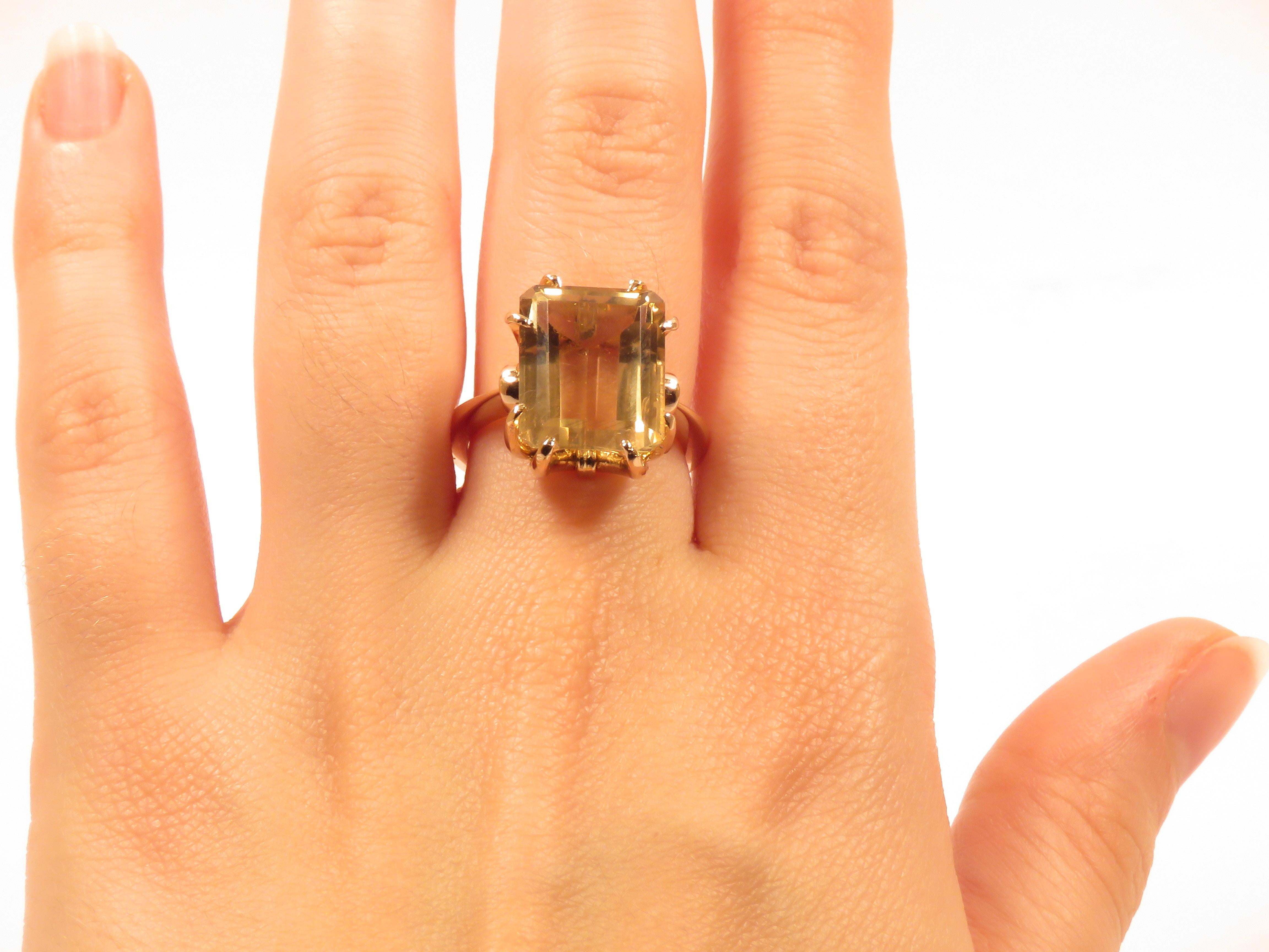 vintage yellow topaz ring