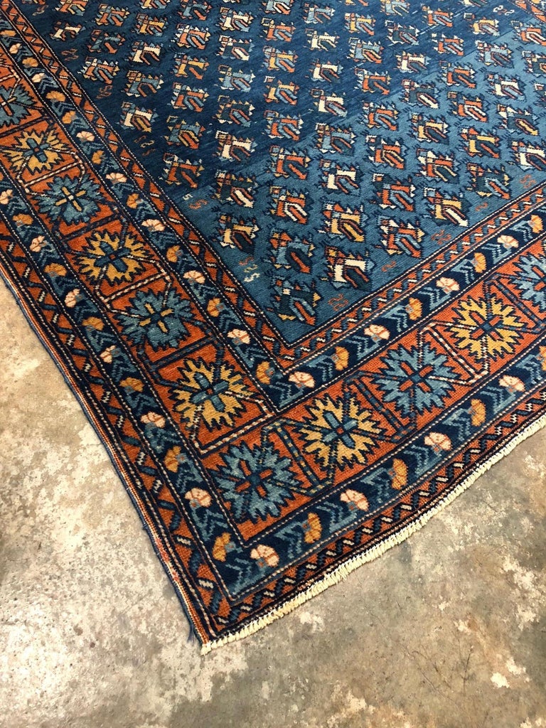 Antique Yerevan Accent Rug with Tribal Style, Antique Russian Armenian