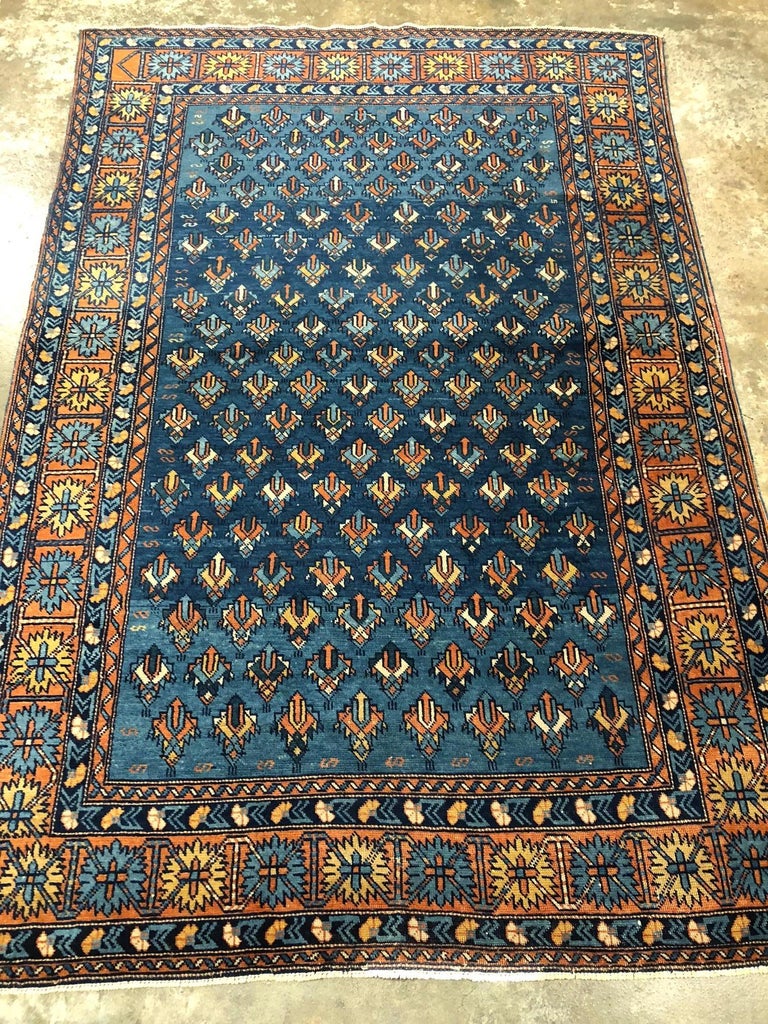 Antique Yerevan Accent Rug with Tribal Style, Antique Russian Armenian