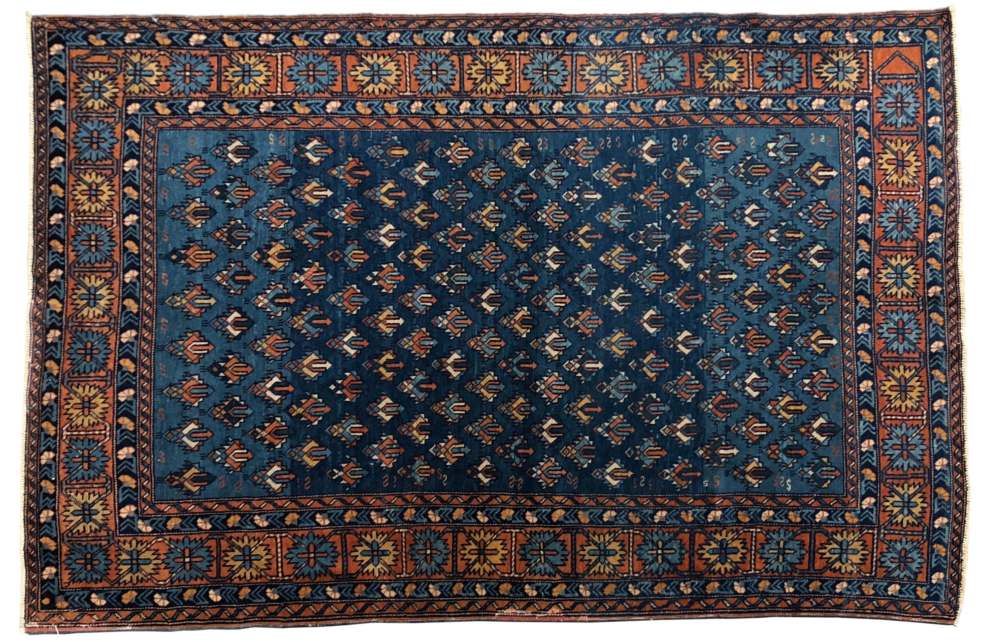 Antique Yerevan Accent Rug with Tribal Style, Antique Russian Armenian Rug 3