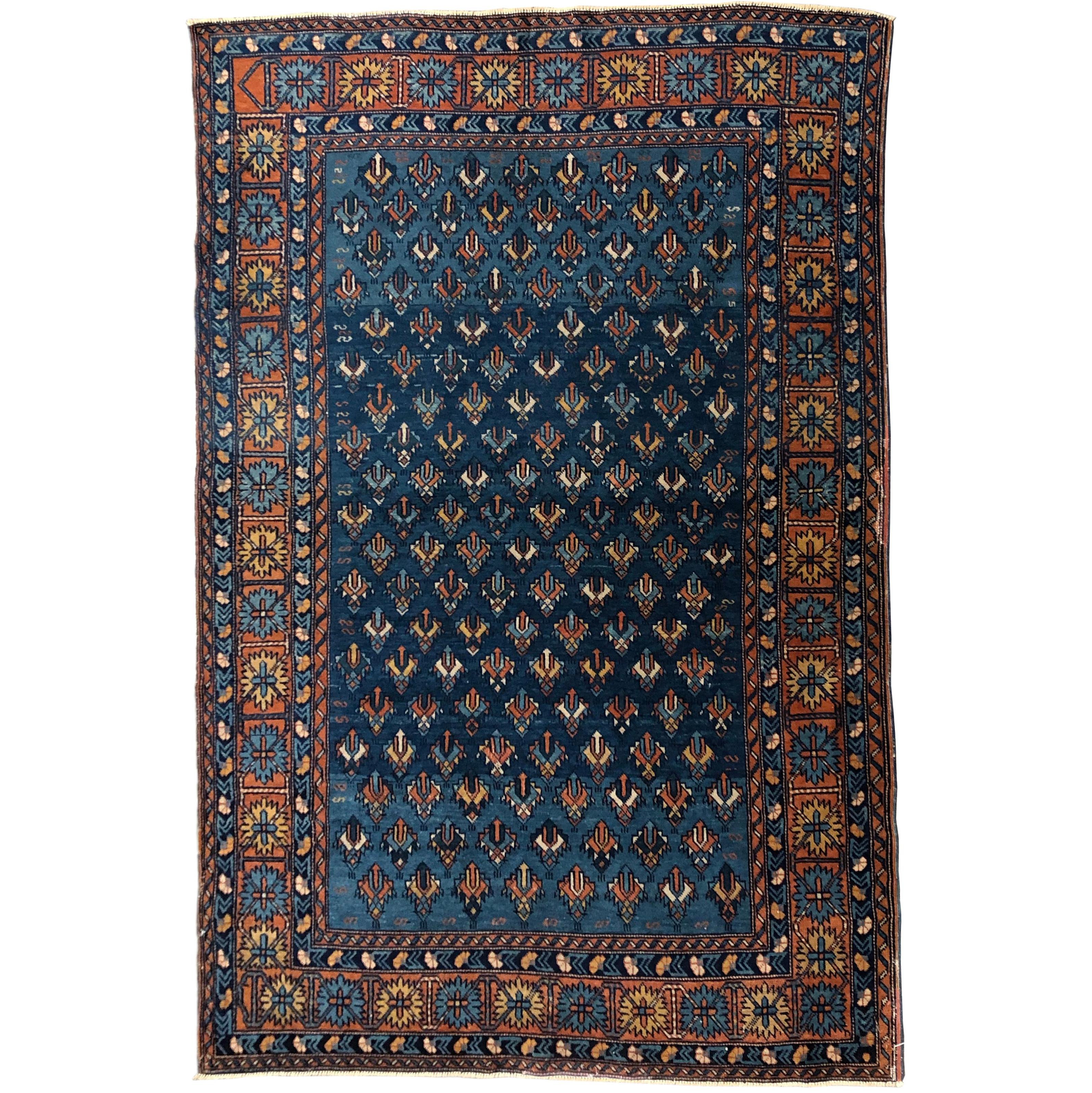 Antique Yerevan Accent Rug with Tribal Style, Antique Russian Armenian Rug