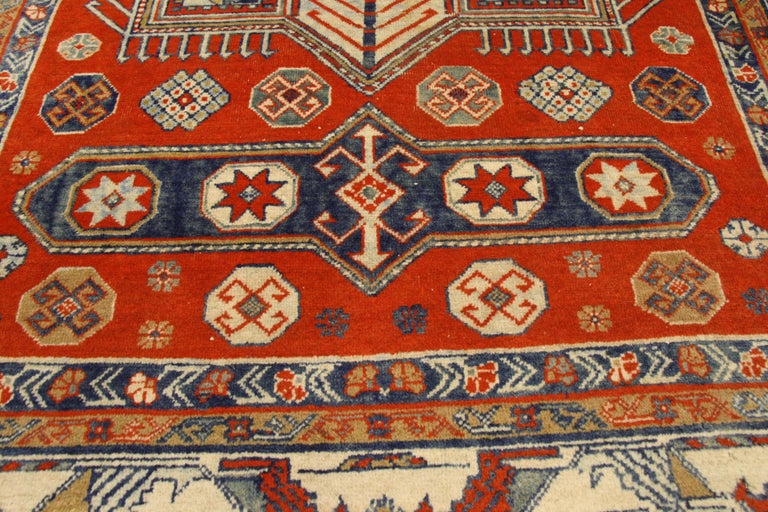 Antique Yerevan Rug with Modern Tribal Style, Russian Armenian Rug at