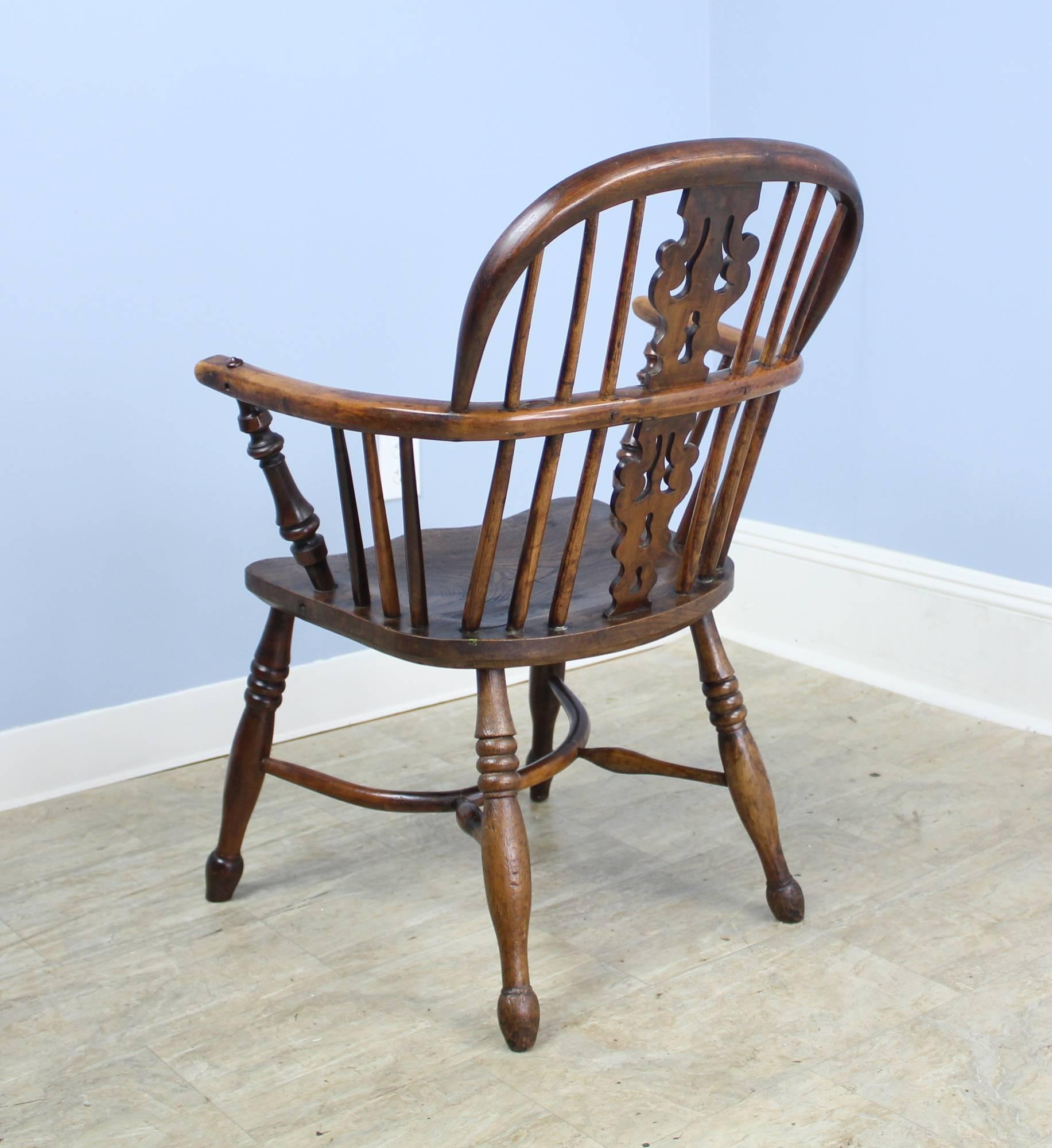 19th Century Antique Yew Windsor Chair