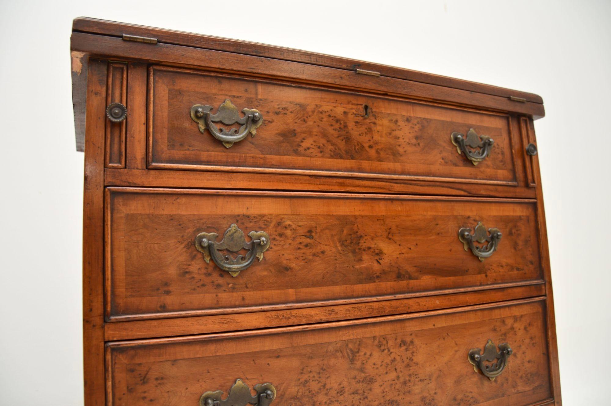 Antique Yew Wood Bachelors Chest of Drawers For Sale 4