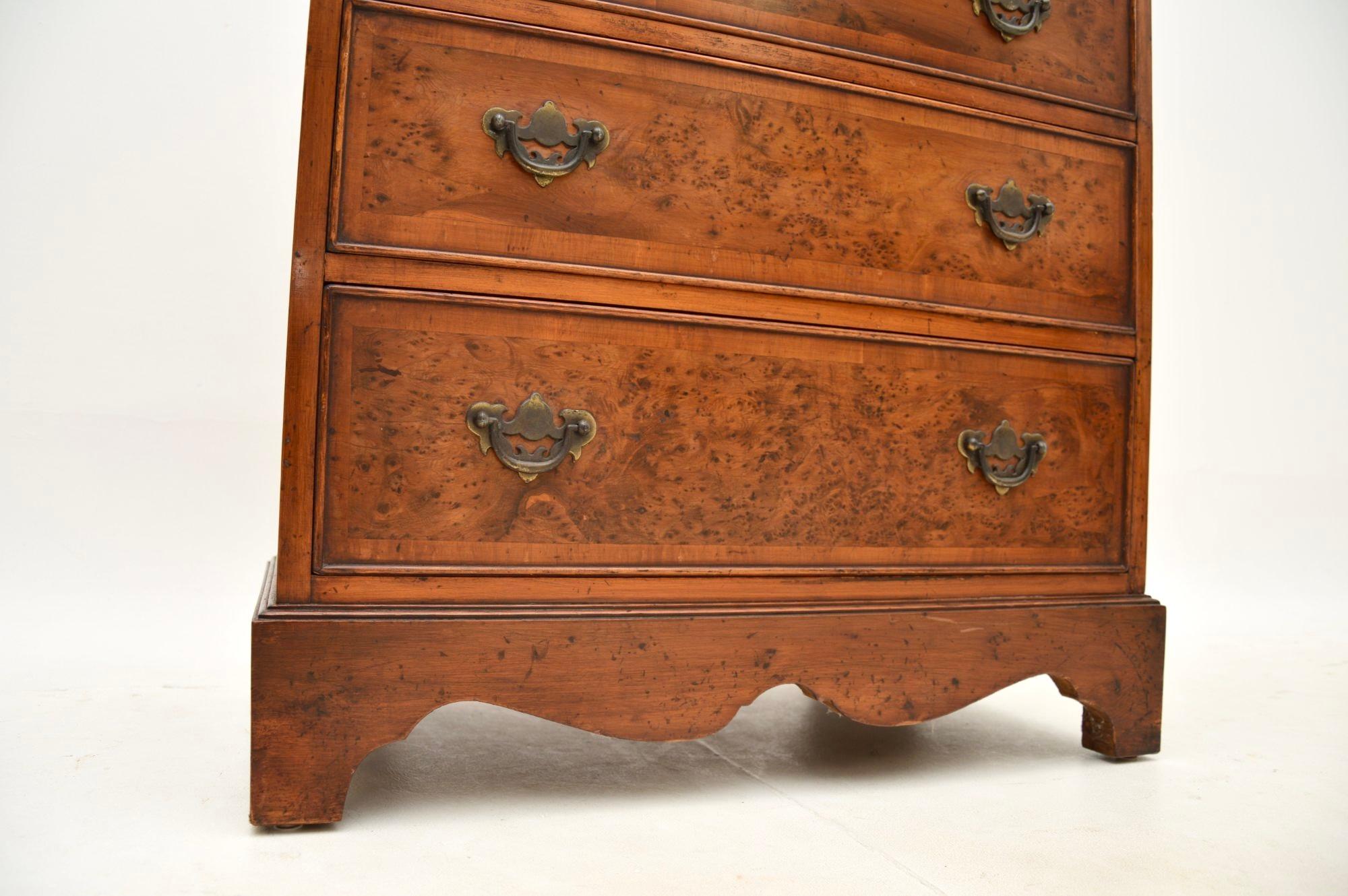 Antique Yew Wood Bachelors Chest of Drawers For Sale 6