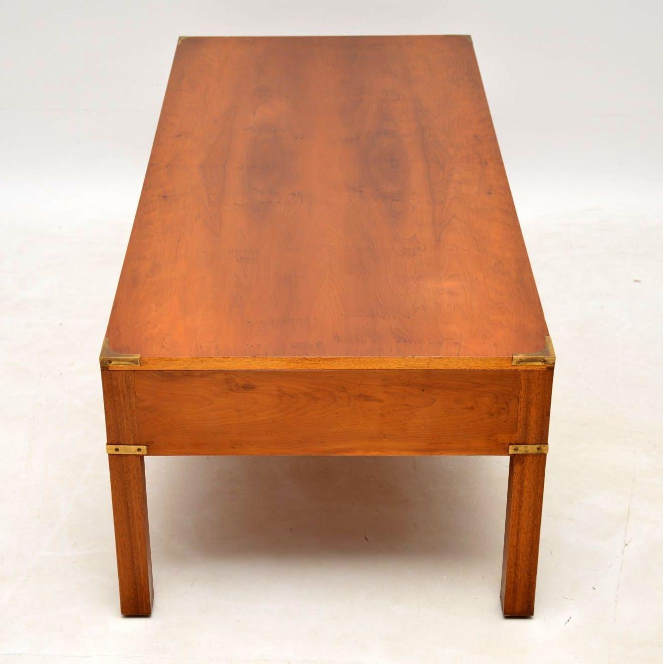  Antique Yew Wood Military Campaign Coffee Table 3