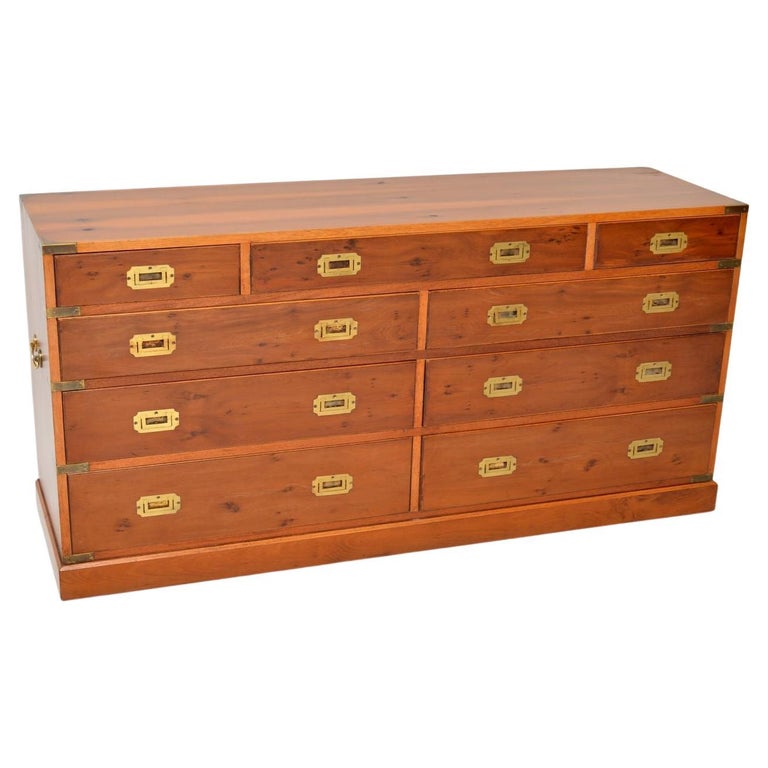Buffet Style Campagne - Commode Meuble Pin Shabby Noir - 2 Portes 2 Tiroirs