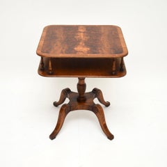 Antique Yew Wood Occasional Side Table