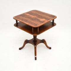 Antique Yew Wood Occasional Side Table